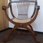 Antique bow bottomed cane seated chair