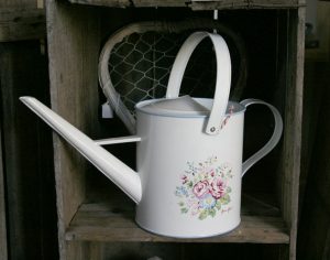 White watering can